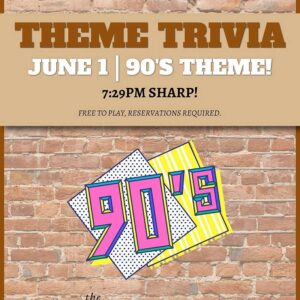Trivia - 90's – Monday June 1st - The Powerhouse