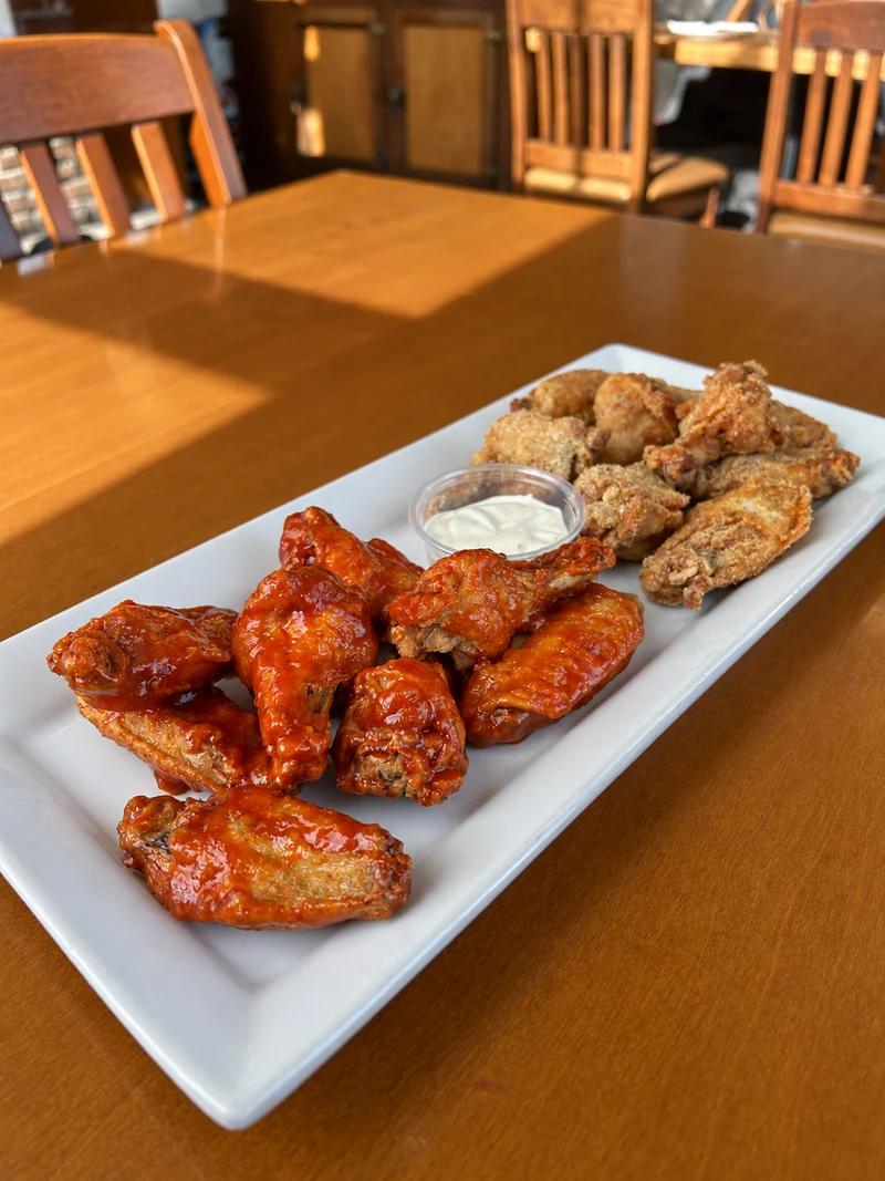 Classic and breaded wings photographed at The Powerhouse