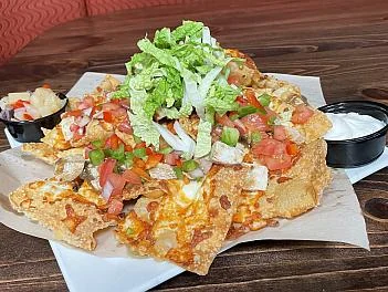 Nachos from the 2026 Super Bowl food lineup