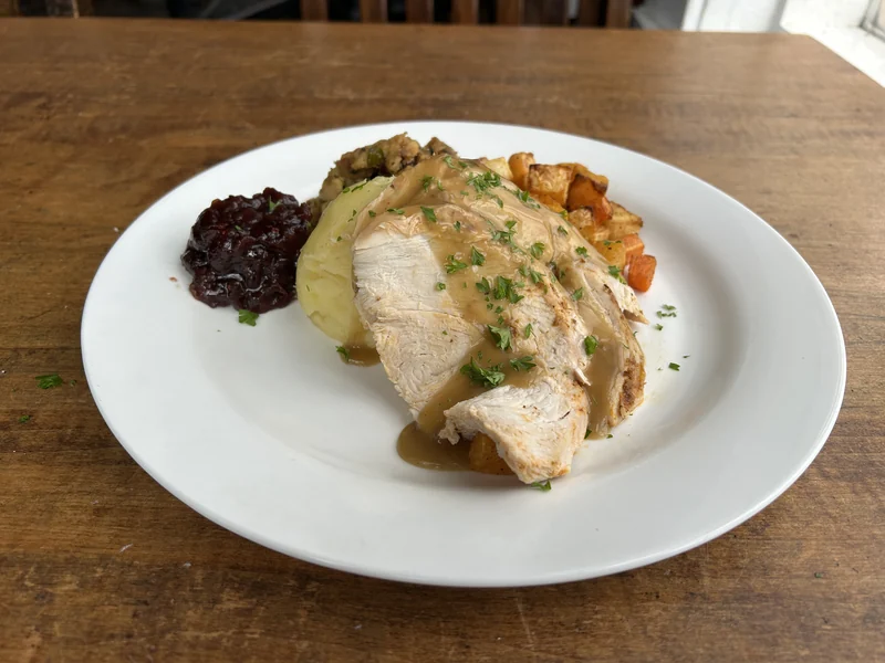 B Social’s turkey dinner from the 2026 Thanksgiving shoot